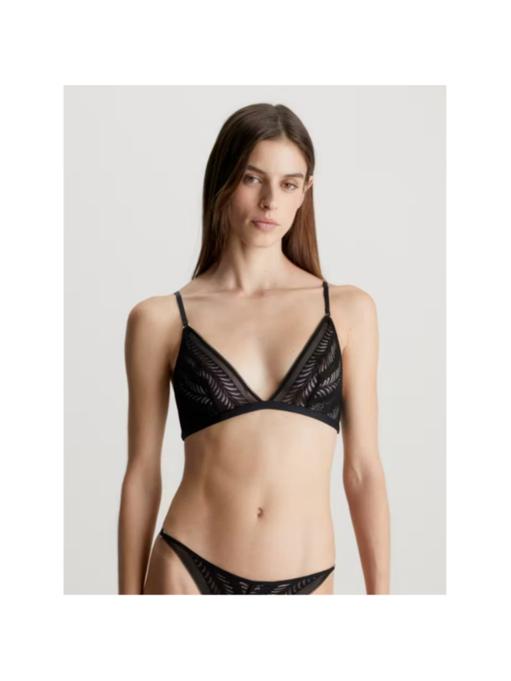Calvin Klein Women's Medium Black Sculpt Lace Unlined Triangle Bralette NWT